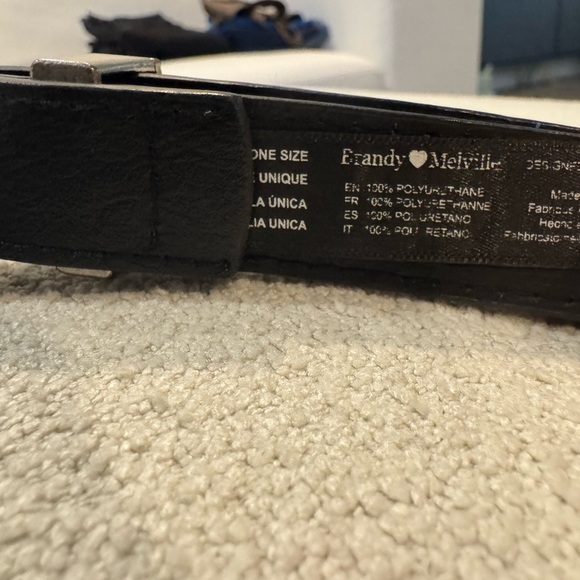 Brandy Melville Black Belt with Silver Buckle - Picture 3 of 3